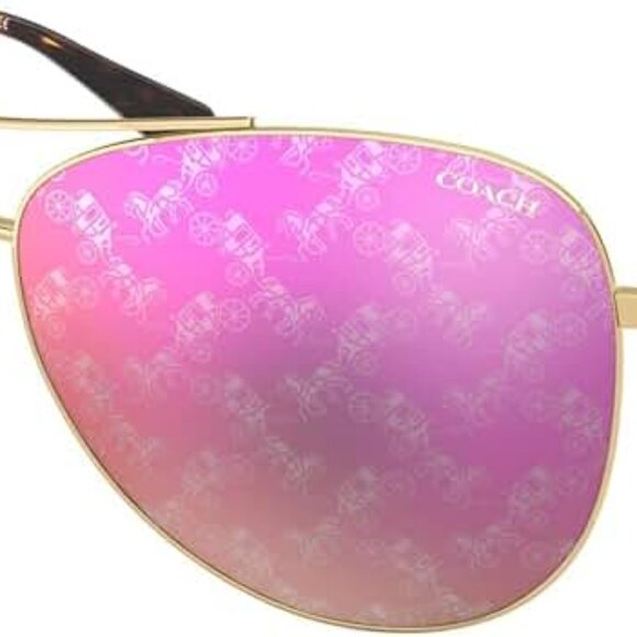 Coach Burgundy Mirror H&C Pilot Ladies Sunglasses - Picture 2 of 2